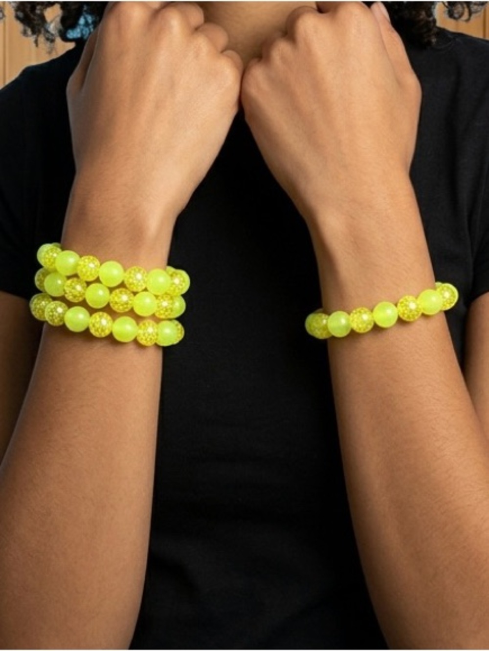 Yellow Beaded Bracelet Stack New BTJ